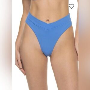 SUMMERFUL Bikini Bottom Lido Banded High Waist Bikini Bottom Blue size XS